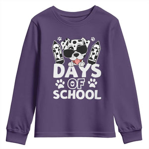 Funny 101 Days Of School Dalmatian Dog Youth Sweatshirt 100th Day Of School TS11 Purple Print Your Wear