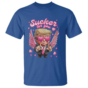 Funny Cupid Trump Valentine's Day T Shirt Sucker For You Cupid Hearts TS11 Royal Blue Print Your Wear