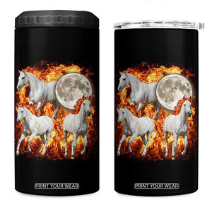 3 Fire Horses Moon Equestrian 4 in 1 Can Cooler Tumbler Year Of The Fire Horse Joke TS11 One Size: 16 oz Black Print Your Wear