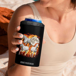 3 Fire Horses Moon Equestrian 4 in 1 Can Cooler Tumbler Year Of The Fire Horse Joke TS11 Print Your Wear