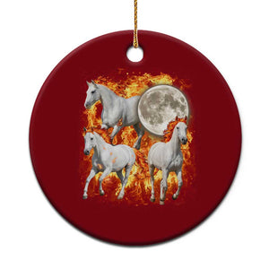 3 Fire Horses Moon Equestrian Ceramic Ornament Year Of The Fire Horse Joke TS11 1pc Red Print Your Wear