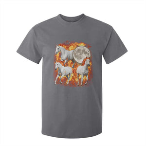 3 Fire Horses Moon Equestrian T Shirt For Kid Year Of The Fire Horse Joke TS11 Charcoal Print Your Wear