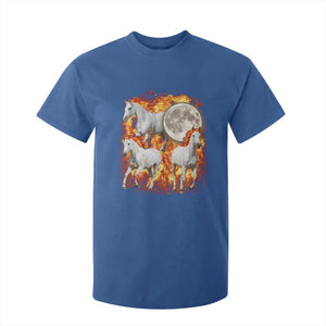 3 Fire Horses Moon Equestrian T Shirt For Kid Year Of The Fire Horse Joke TS11 Royal Blue Print Your Wear