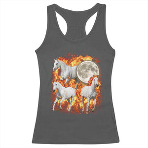 3 Fire Horses Moon Equestrian Racerback Tank Top Year Of The Fire Horse Joke TS11 Dark Heather Print Your Wear