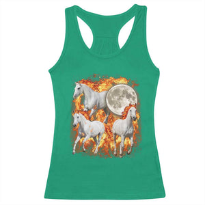 3 Fire Horses Moon Equestrian Racerback Tank Top Year Of The Fire Horse Joke TS11 Irish Green Print Your Wear