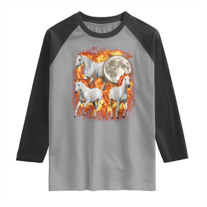 3 Fire Horses Moon Equestrian Raglan Shirt Year Of The Fire Horse Joke TS11 Sport Gray Black Print Your Wear