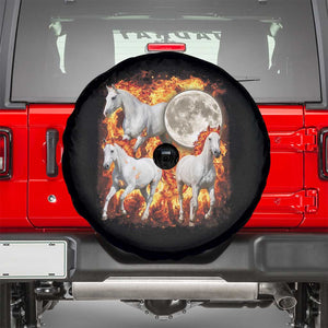 3 Fire Horses Moon Equestrian Spare Tire Cover Year Of The Fire Horse Joke TS11 Black Print Your Wear