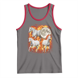 3 Fire Horses Moon Equestrian Tank Top Year Of The Fire Horse Joke TS11 Deep Heather Red Print Your Wear