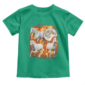 3 Fire Horses Moon Equestrian Toddler T Shirt Year Of The Fire Horse Joke TS11 Irish Green Print Your Wear