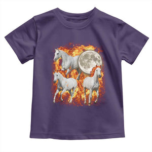 3 Fire Horses Moon Equestrian Toddler T Shirt Year Of The Fire Horse Joke TS11 Purple Print Your Wear
