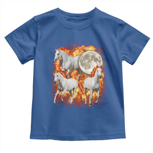3 Fire Horses Moon Equestrian Toddler T Shirt Year Of The Fire Horse Joke TS11 Royal Blue Print Your Wear
