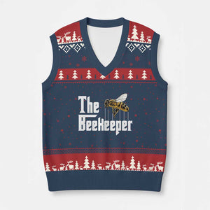 The Beekeeper V-Neck Knit Sweater Vest Funny Keeping Apiary Beekeeping Gift TS11 Navy Red Print Your Wear