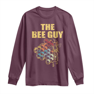 Funny Beekeeper Long Sleeve Shirt The Bee Guy Insect Animal Lover TS11 Maroon Print Your Wear