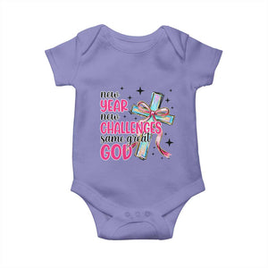 New Year New Challenges Same Great God Baby Onesie Christian New Year Eve TS11 Violet Print Your Wear