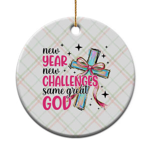 New Year New Challenges Same Great God Ceramic Ornament Christian New Year Eve TS11 1pc Christmas Plaid Print Your Wear