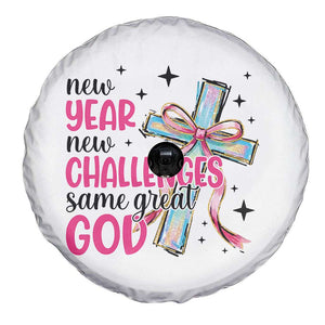 New Year New Challenges Same Great God Spare Tire Cover Christian New Year Eve TS11 Print Your Wear