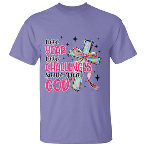 New Year New Challenges Same Great God T Shirt Christian New Year Eve TS11 Violet Print Your Wear