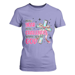 New Year New Challenges Same Great God T Shirt For Women Christian New Year Eve TS11 Violet Print Your Wear