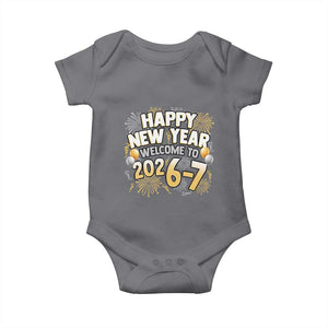 Funny 67 New Year Baby Onesie Happy New Year Welcome To 2026 7 TS11 Charcoal Print Your Wear