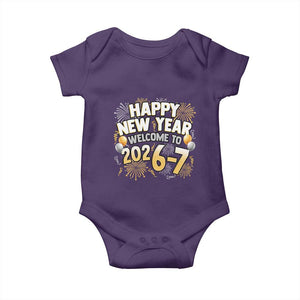 Funny 67 New Year Baby Onesie Happy New Year Welcome To 2026 7 TS11 Purple Print Your Wear