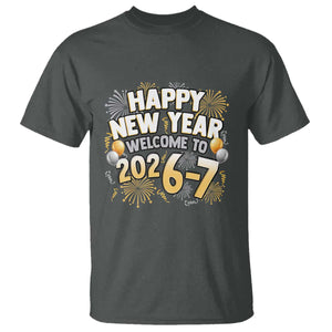 Funny 67 New Year T Shirt Happy New Year Welcome To 2026 7 TS11 Dark Heather Print Your Wear