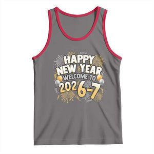 Funny 67 New Year Tank Top Happy New Year Welcome To 2026 7 TS11 Deep Heather Red Print Your Wear