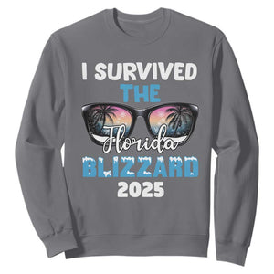 Funny I Survived The Florida Blizzarad Sweatshirt Snow Sunglasses TS11 Charcoal Print Your Wear