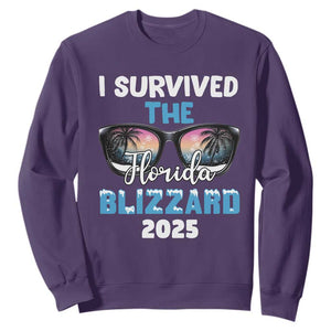 Funny I Survived The Florida Blizzarad Sweatshirt Snow Sunglasses TS11 Purple Print Your Wear