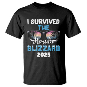 Funny I Survived The Florida Blizzarad T Shirt Snow Sunglasses TS11 Black Print Your Wear