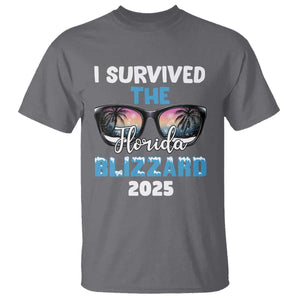 Funny I Survived The Florida Blizzarad T Shirt Snow Sunglasses TS11 Charcoal Print Your Wear