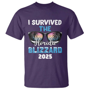 Funny I Survived The Florida Blizzarad T Shirt Snow Sunglasses TS11 Purple Print Your Wear