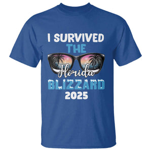 Funny I Survived The Florida Blizzarad T Shirt Snow Sunglasses TS11 Royal Blue Print Your Wear
