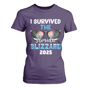 Funny I Survived The Florida Blizzarad T Shirt For Women Snow Sunglasses TS11 Purple Print Your Wear