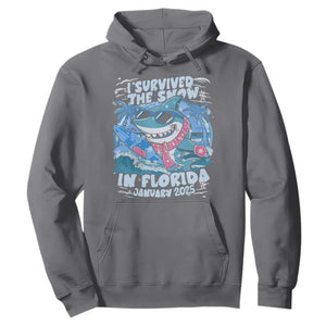 Funny I Survived The Snow In Florida 2025 Hoodie Shark TS11 Charcoal Print Your Wear
