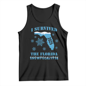 Funny I Survived The Florida Snowpocalypse 2025 Tank Top Snowflakes TS11 Black Print Your Wear