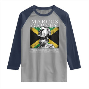 Marcus Garvey Quote Raglan Shirt A People Without The Knowledge Of Their Past History Origin And Culture Jamaican Flag TS11 Sport Gray Navy Print Your Wear