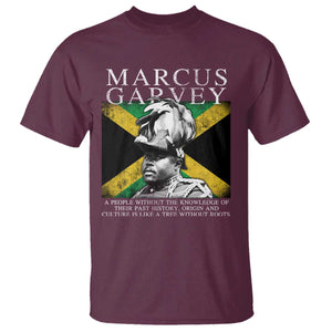 Marcus Garvey Quote T Shirt - A People Without The Knowledge Of Their Past History Origin And Culture Jamaican Flag TS11 Maroon Print Your Wear