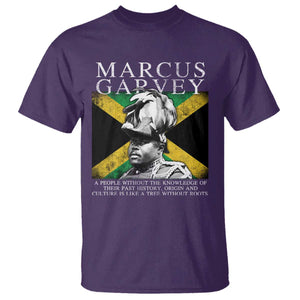 Marcus Garvey Quote T Shirt - A People Without The Knowledge Of Their Past History Origin And Culture Jamaican Flag TS11 Purple Print Your Wear