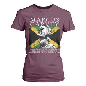 Marcus Garvey Quote T Shirt For Women A People Without The Knowledge Of Their Past History Origin And Culture Jamaican Flag TS11 Maroon Print Your Wear
