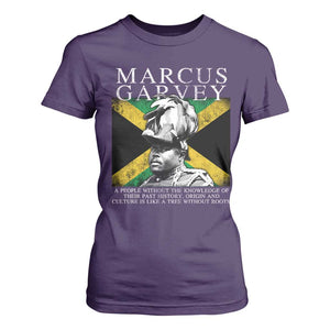 Marcus Garvey Quote T Shirt For Women A People Without The Knowledge Of Their Past History Origin And Culture Jamaican Flag TS11 Purple Print Your Wear