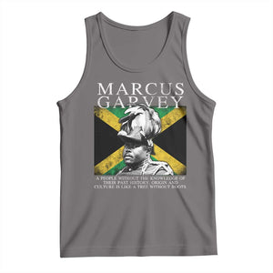 Marcus Garvey Quote Tank Top A People Without The Knowledge Of Their Past History Origin And Culture Jamaican Flag TS11 Deep Heather Print Your Wear