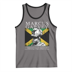 Marcus Garvey Quote Tank Top A People Without The Knowledge Of Their Past History Origin And Culture Jamaican Flag TS11 Deep Heather Black Print Your Wear