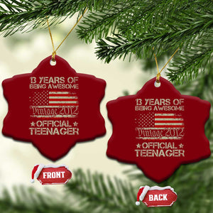 Funny 13th Birthday Ceramic Ornament Vintage 2012 Official Teenager 13 Years Of Being Awesome USA Flag TS11 Print Your Wear