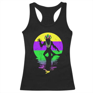 Funny Mardi Gras Rougarou Racerback Tank Top Beads Carnival Cryptids Of Louisiana TS11 Black Print Your Wear
