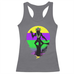Funny Mardi Gras Rougarou Racerback Tank Top Beads Carnival Cryptids Of Louisiana TS11 Charcoal Print Your Wear