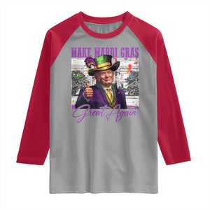 Funny Trump Mardi Gras Raglan Shirt Make Mardi Gras Great Again White House Parade TS11 Sport Gray Red Print Your Wear