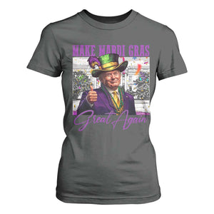 Funny Trump Mardi Gras T Shirt For Women Make Mardi Gras Great Again White House Parade TS11 Dark Heather Print Your Wear
