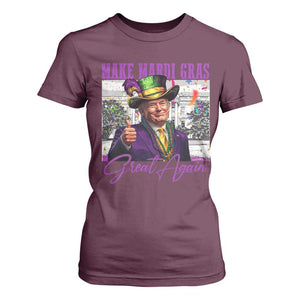 Funny Trump Mardi Gras T Shirt For Women Make Mardi Gras Great Again White House Parade TS11 Maroon Print Your Wear