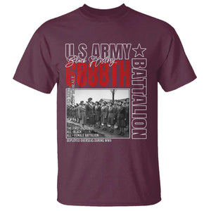 6888th Battalion T Shirt The First And Only All Black Female Battalion Black History Month TS11 Maroon Print Your Wear