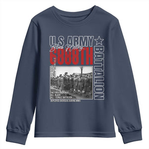 6888th Battalion Youth Sweatshirt The First And Only All Black Female Battalion Black History Month TS11 Navy Print Your Wear